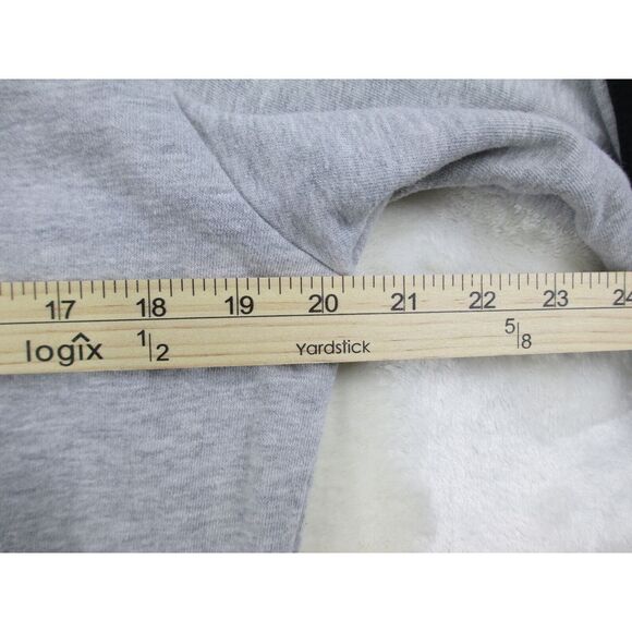 Adidas Sweater Mens Small Gray Blue Pullover Spell Out Stripes Hoodie Casual - Picture 6 of 8